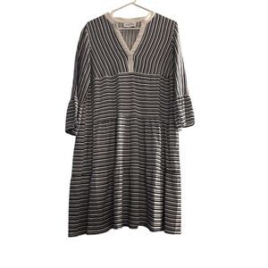 Joseph Ribkoff Women's Striped Mini Dress Midnight Blue White Size M Casual